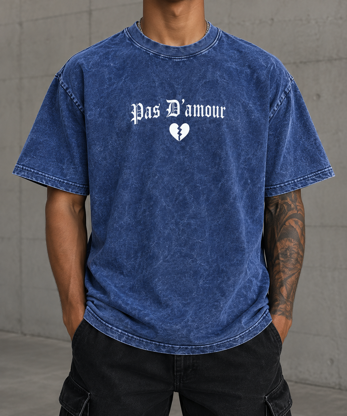 Blue Acid washed T-Shirt - Cold Heart