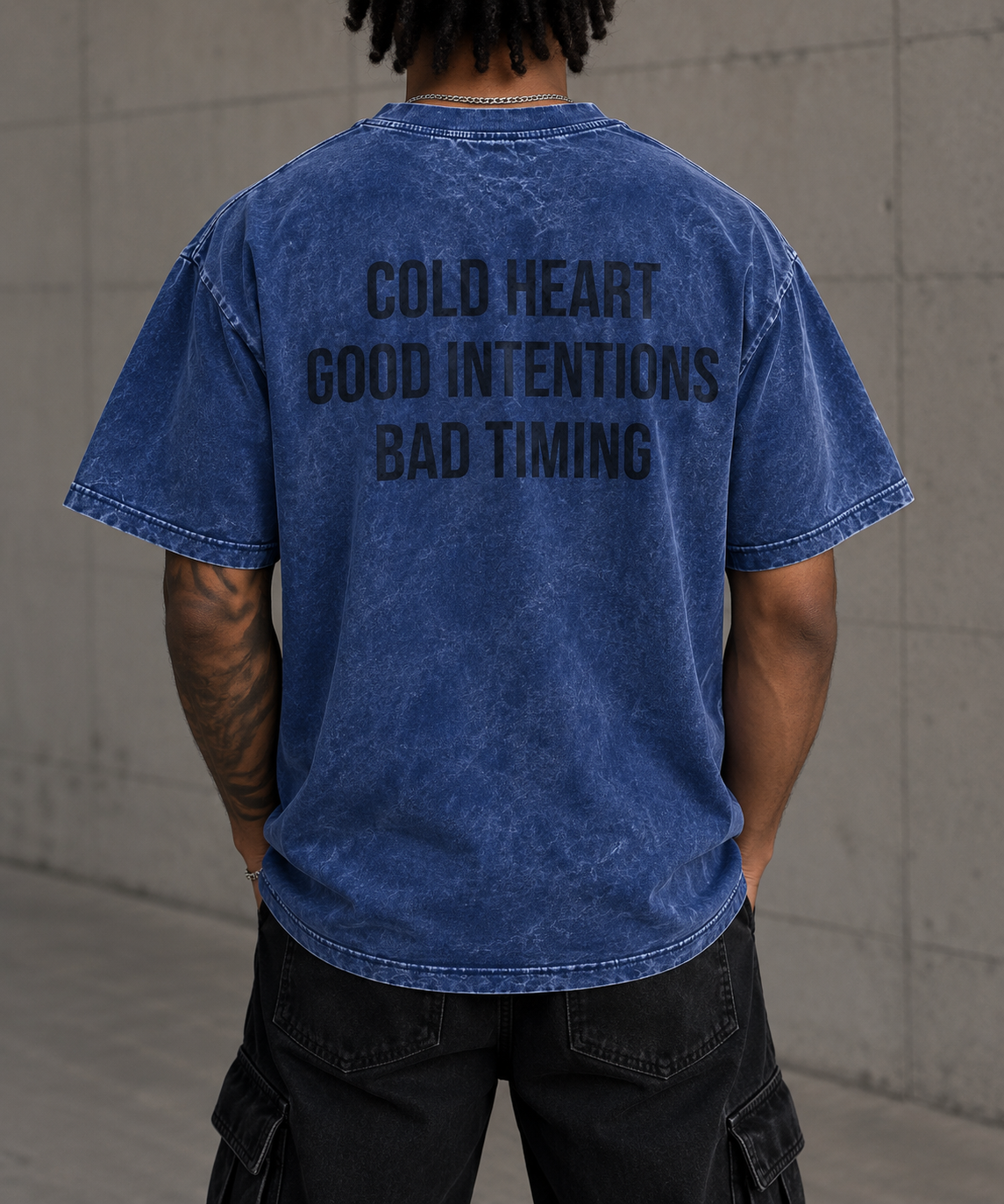 Blue Acid washed T-Shirt - Cold Heart