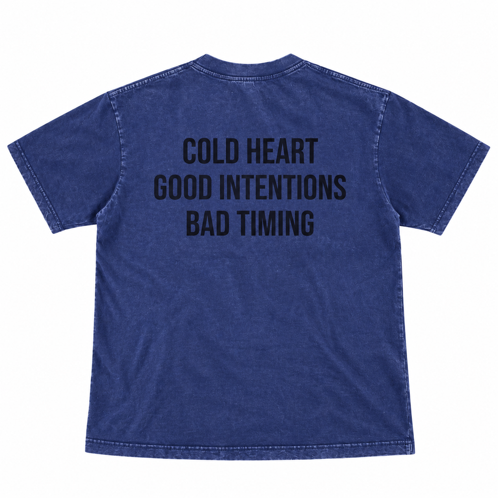 Blue Acid washed T-Shirt - Cold Heart